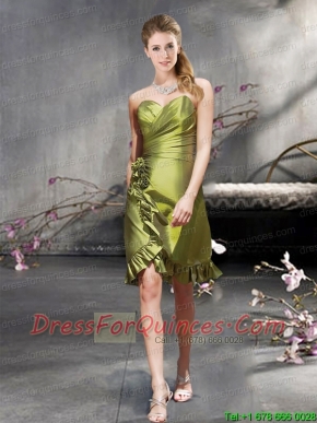 New Arrival Taffeta Short Junior Dress with Ruffled Hem
