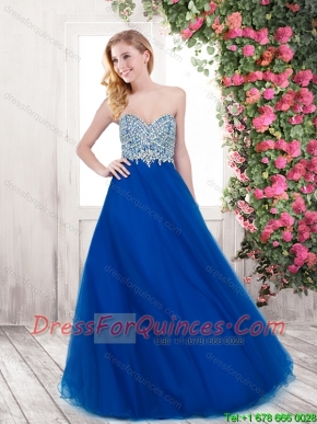 2016 New Style Spring Sweetheart Lace Up Prom Dresses with Beading