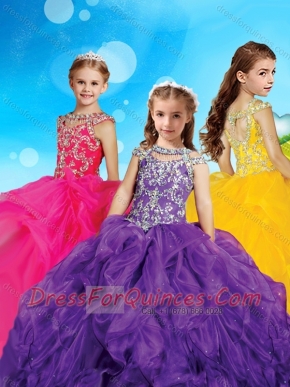 Gorgeous Scoop Cap Sleeves Mini Quinceanera Dress with Beading and Ruffles