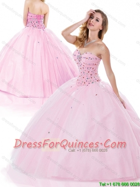 Perfect Baby Pink Quinceanera Dresses with Beading