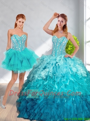 Pretty 2016 Sweetheart Detachable Quinceanera Dresses in Multi Color