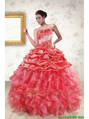 Luxurious Sweetheart Beading Quinceanera Dresses in Watermelon
