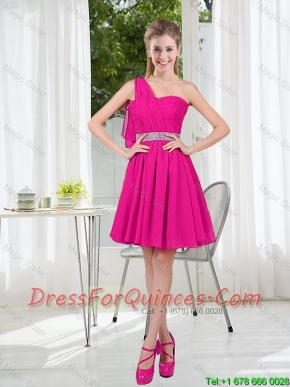 2016 Summer A Line One Shoulder Belt Dama Dresses