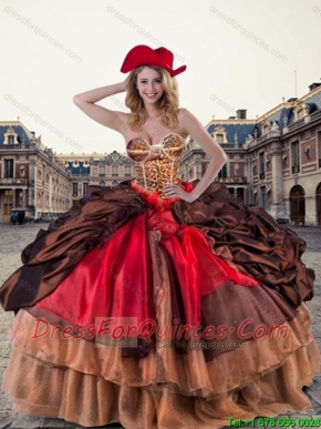 Popular Sweetheart Pick Ups Quinceanera Dresses with Ruffled Layers
