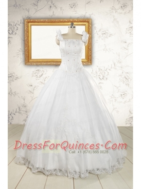 2015 Wonderful  White Quinceanera Dresses with Appliques and Beading