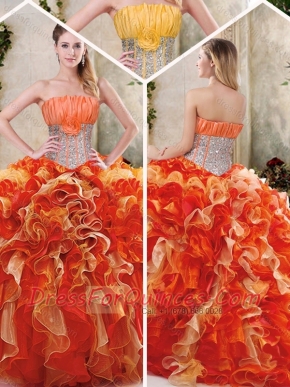 2016 Pretty Multi Color Quinceanera Gowns with Sequins and Ruffles