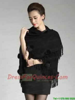 The Brand New Style Black Knitted Fabric 2015 Wraps