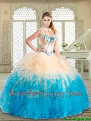 Lovely Floor Length Quinceanera Dresses with Beading and Ruffles