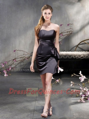 Gorgeous Black Mini Length Dama Dress for 2015