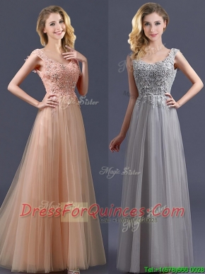 New Arrivals Empire Floor Length Prom Dresses with Appliques