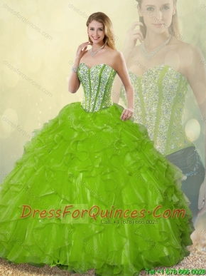 2016 Gorgeous Sweetheart Quinceanera Dresses Beading and Ruffles