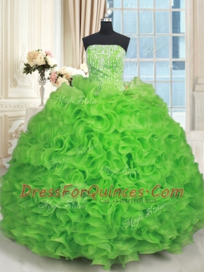 Floor Length Ball Gowns Sleeveless 15th Birthday Dress Lace Up