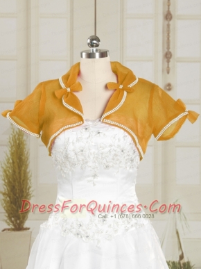 Simple Wedding Party Beading Shawls in Organza