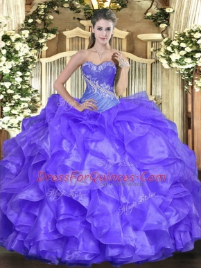 Great Floor Length Lavender Vestidos de Quinceanera Sweetheart Sleeveless Lace Up