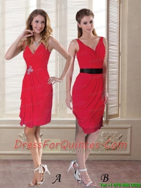 2015 V Neck Sleeveless Mini Length Stylish Christmas Party Dresses