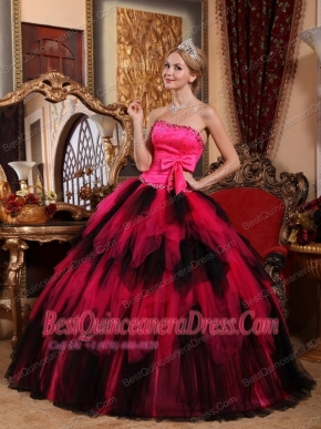 Wonderful Ball Gown Strapless Floor-length Tulle Beading Quinceanera Dress