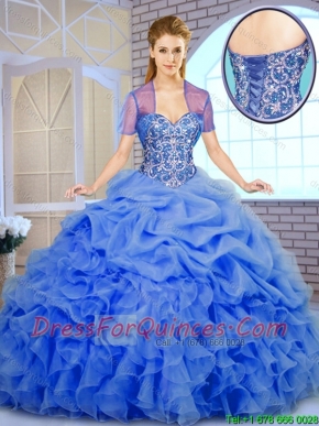 Best Selling Beading and Ruffles New Style Quinceanera Dresses in Blue