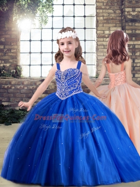 Trendy Sleeveless Beading Lace Up Little Girls Pageant Dress Wholesale