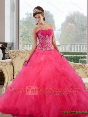 2015 Wholesale Ball Gown Sweet 15 Dresses with Ruffles and Appliques