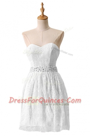 Lace Sleeveless Beading Zipper Prom Evening Gown