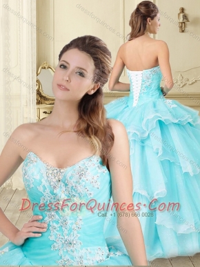 New Arrivals Applique and Ruffled Quinceanera Dress in Organza for 2016