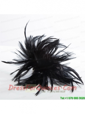 2014 Simple Feather Black Feather Flower Hairpin