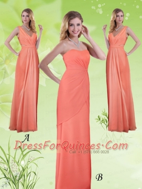 Watermelon Red Sweetheart Empire Chiffon Ruching Dama Dress for 2015