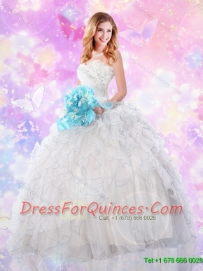 2016 Perfect Sweetheart Quinceanera Dresses with Sequins and Ruffles