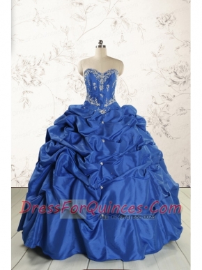 Elegant Beading Quinceanera Dresses in Royal Blue for 2015