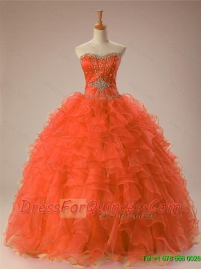 2015 Gorgeous Sweetheart Beaded Quinceanera Gowns in Organza