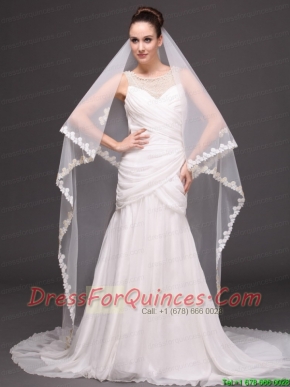 Two-tier Lace For Bridal Veil For Wedding