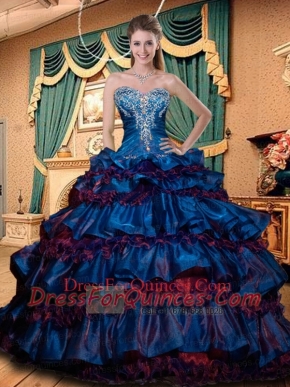 Sweetheart Quinceanera Dresses with Appliques and Ruffled Layers