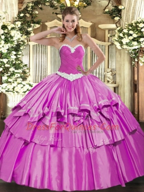 Floor Length Lilac Vestidos de Quinceanera Sweetheart Sleeveless Lace Up