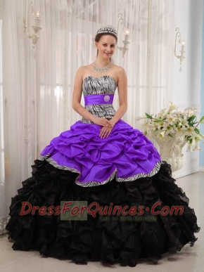 Pretty Brand New Purple and Black Ball Gown Sweetheart Pretty Quinceanera Dresses