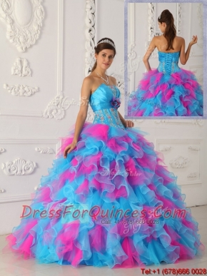 Elegant Multi Color Floor Length Appliques Quinceanera Dresses