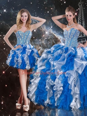Floor Length Multi-color 15th Birthday Dress Sweetheart Sleeveless Lace Up