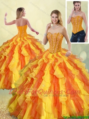 Perfect Multi Color Sweetheart Detachable Quinceanera Gowns with Beading