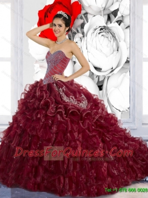 Best Sweetheart Ruffles and Appliques Quinceanera Dresses for 2015