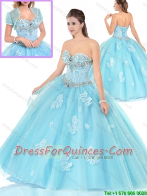 Exclusive Appliques Sweetheart Quinceanera Dresses with Beading