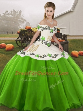 Free and Easy Organza Sleeveless Floor Length Sweet 16 Dresses and Embroidery