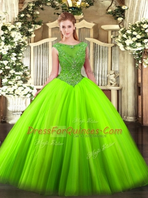 Beading Sweet 16 Quinceanera Dress Zipper Sleeveless Floor Length
