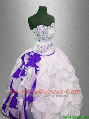 Discount Beaded and Pick Ups Quinceanera Gowns in Multi Color
