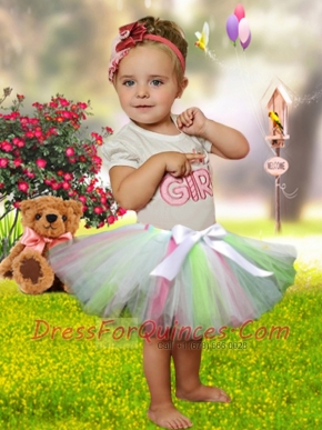 Beautiful Tulle Scoop A-Line Little Girl Dresses with Bowknot