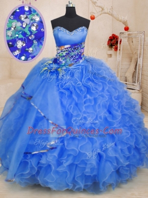 Sleeveless Beading and Ruffles Lace Up 15 Quinceanera Dress