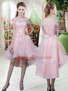 Half Sleeves Lace and Appliques Lace Up