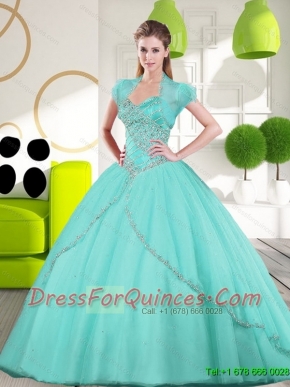 2015 Wholesale Sweetheart Ball Gown Quinceanera Gown with Appliques