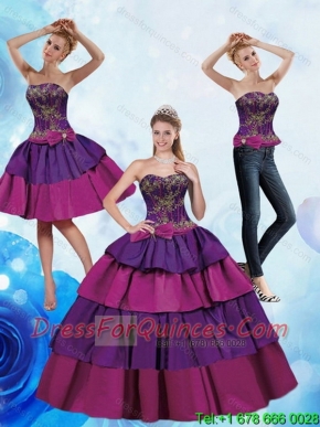 2015 Classical Sweetheart Multi Color Quinceanera Dresses with Bowknot