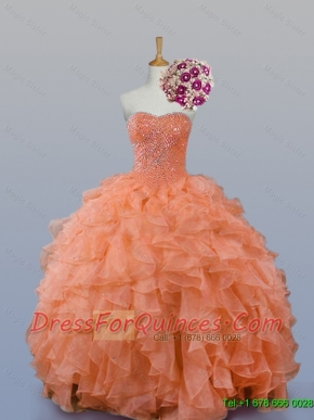 Pretty Sweetheart Beaded Quinceanera Gowns in Organza for 2015