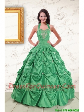 Halter Top Fast Delivery Quinceanera Dresses with Appliques