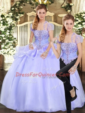 Decent Sleeveless Lace Up Floor Length Beading and Appliques 15 Quinceanera Dress